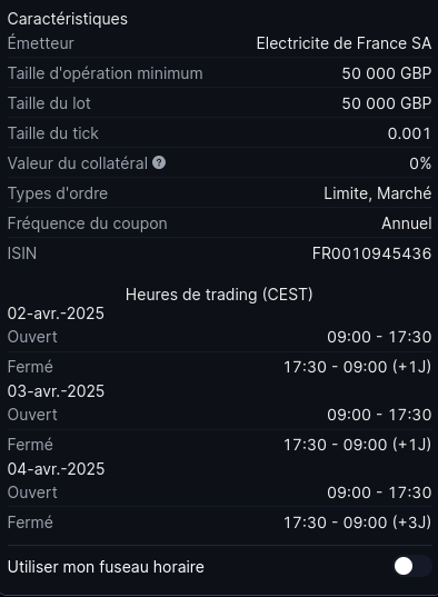 Fiche de passage d'ordres